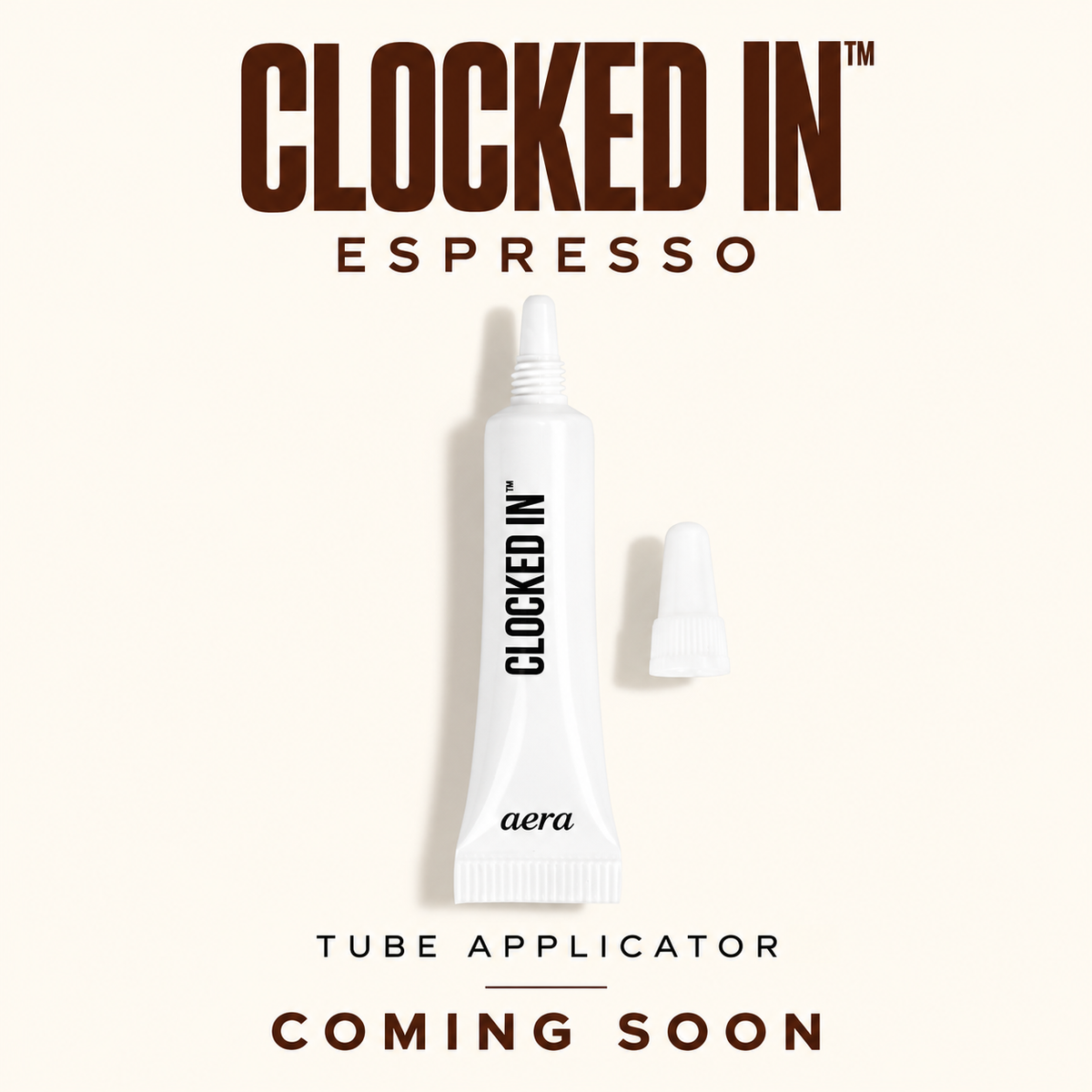 Clocked In espresso tube cluster lash adhesive coming soon