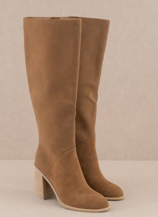 Brown Suede Knee High Boots