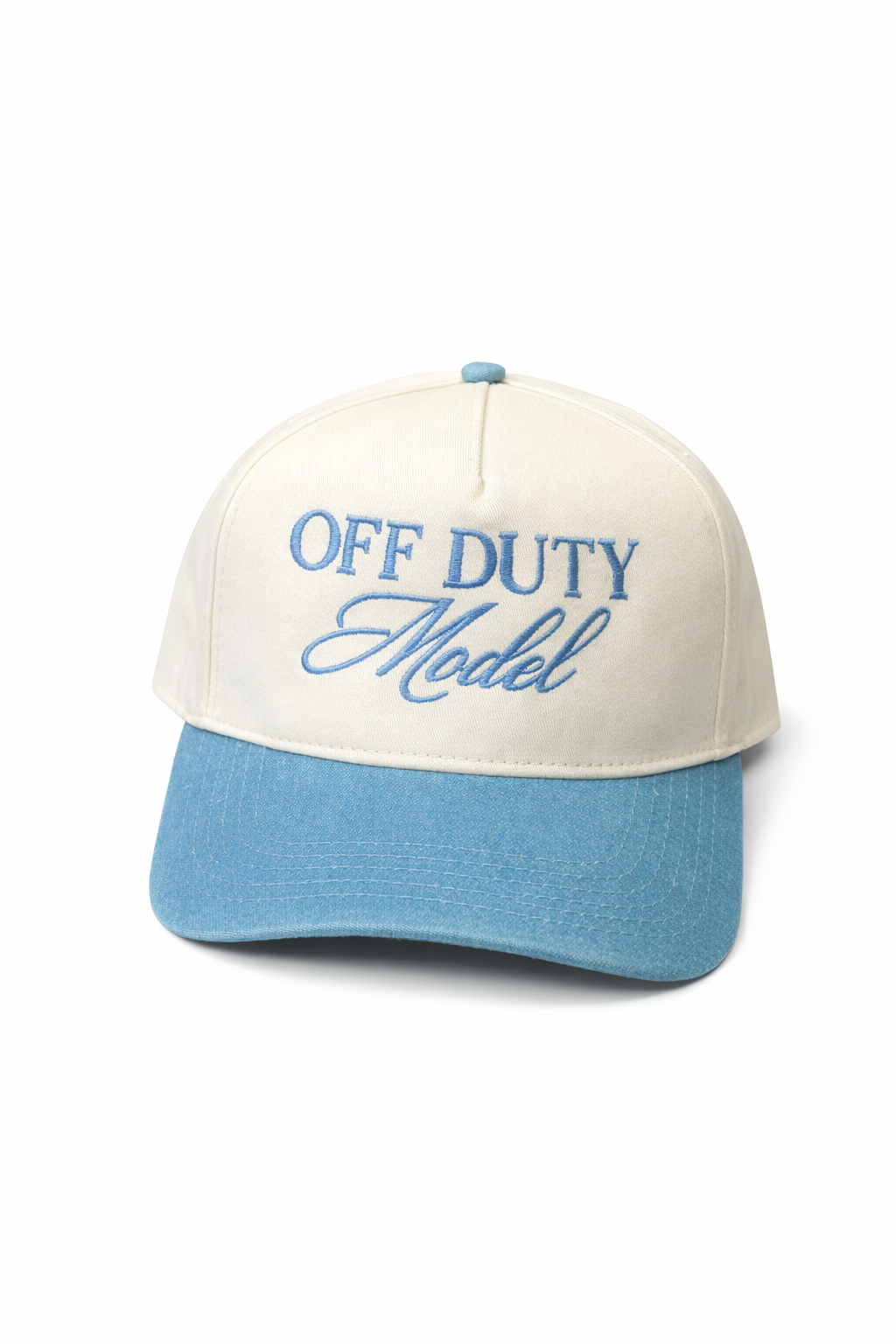 Off Duty Model Trucker Hat – Denim Blue Snapback