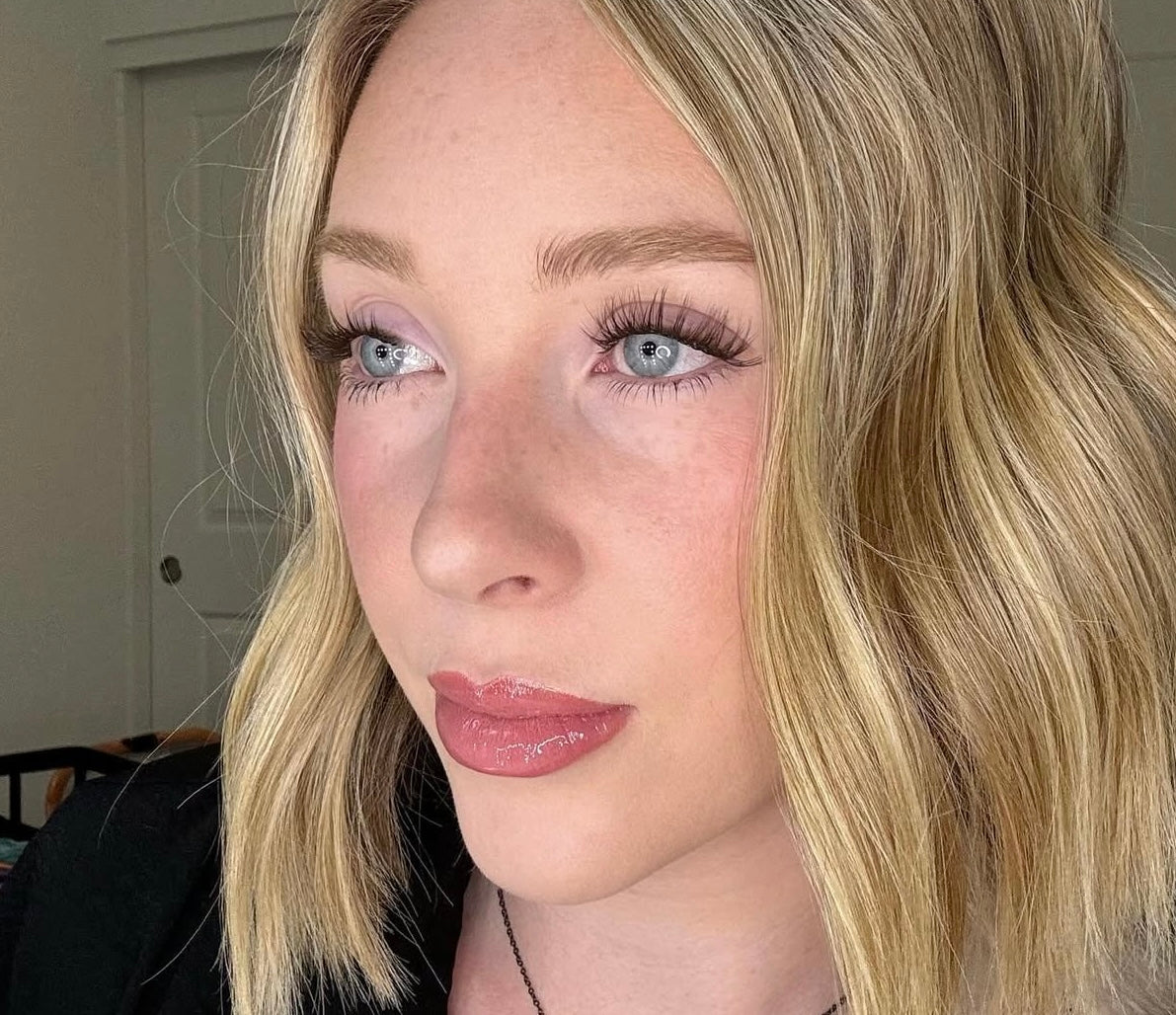DIY Lash Extensions in brown lash clusters