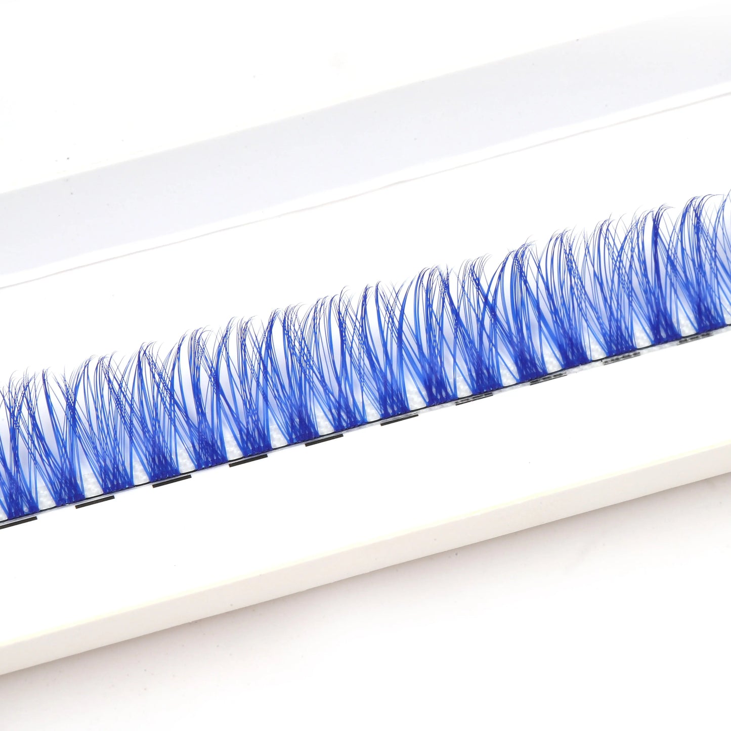 blue colored lash clusters